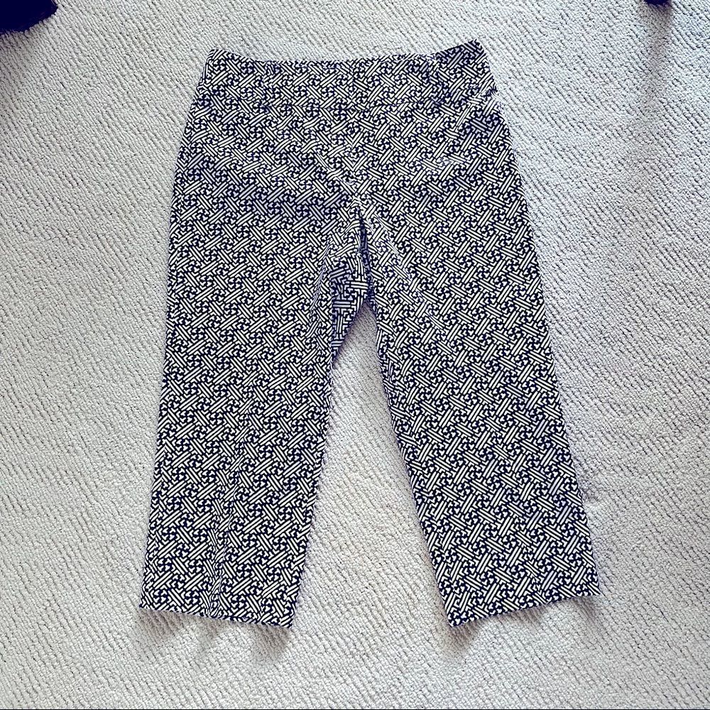 Talbots 8P 8 Petite Purple and White Capri Pants EUC Crop Cropped